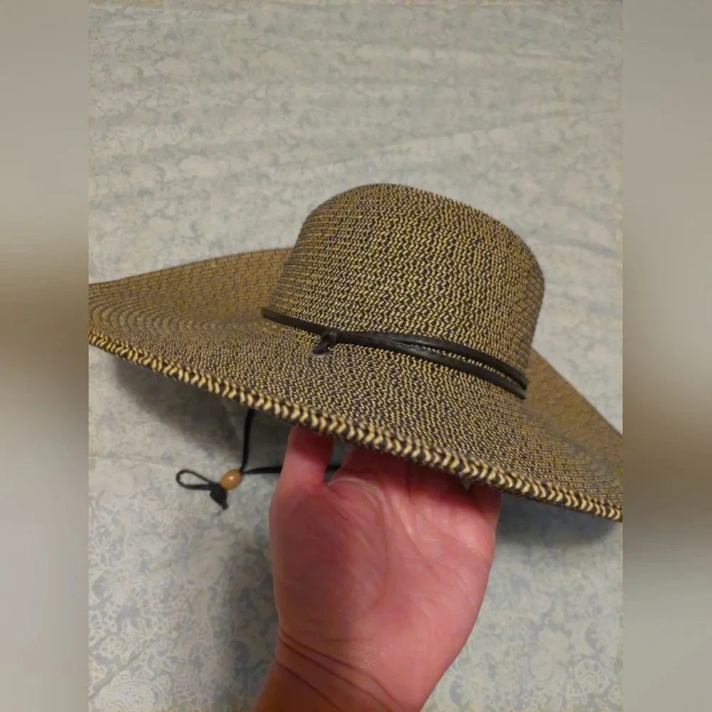 Milani Oversized Floppy Beach hat Adjustable One Size Women's Bohemian Boho